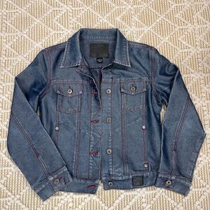 Guess Denim Jacket with Red Stitching